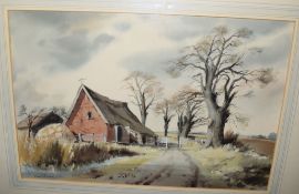 Leslie L Hardy Moore, RI (1907-1997)"Suffolk Barn near Southwold"watercolour, signed lower left37