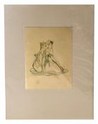 AR John Austen (1886-1948) Nude Figures, 2 coloured lithographs, 21 x 15cm both mounted but unframed