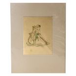 AR John Austen (1886-1948) Nude Figures, 2 coloured lithographs, 21 x 15cm both mounted but unframed