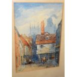 Thomas Dudley (1857-1935), 'New Gate, York' & 'The Shambles, York', pair of watercolours, both