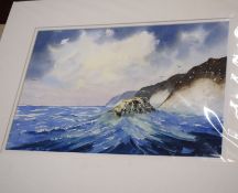 Frank Halliday (contemporary)Coastal scene and estuarypair of watercolours, both signed24 x 35cm,