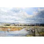 AR John Sutton (Born 1935), Norfolk landscape, watercolour, signed lower left, 36 x 53cm, unframed