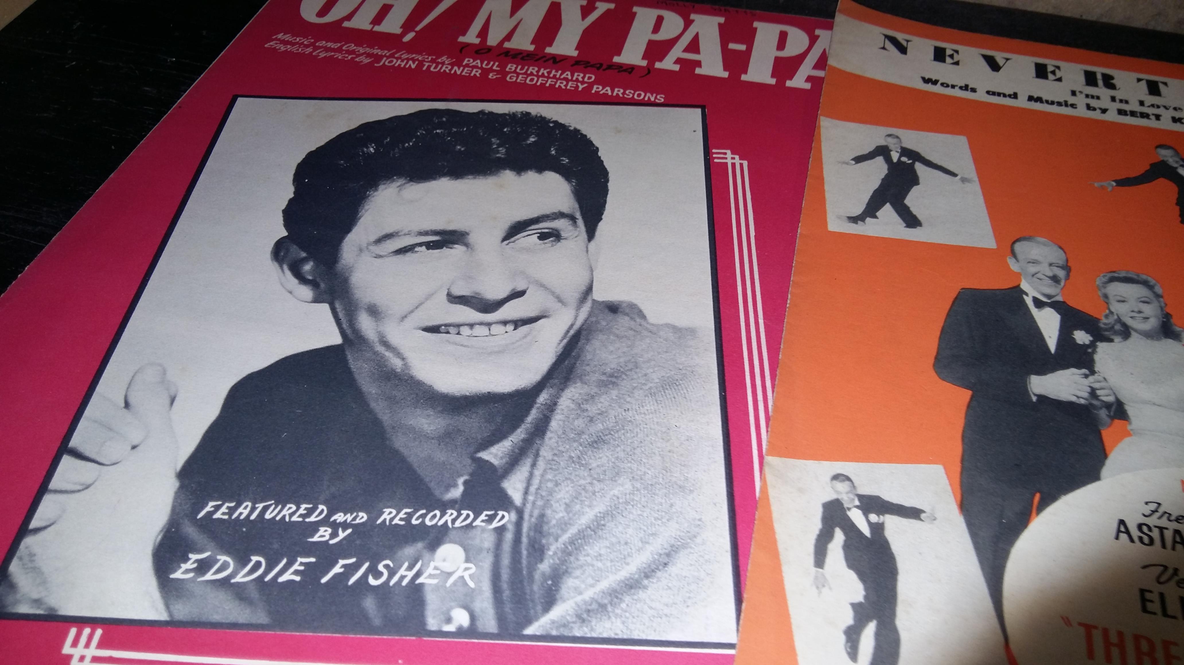 3 x Original Film Sheet Music- inc Eddie Fisher O My Papa- Fred Astaire Three Little Words- John - Image 2 of 2