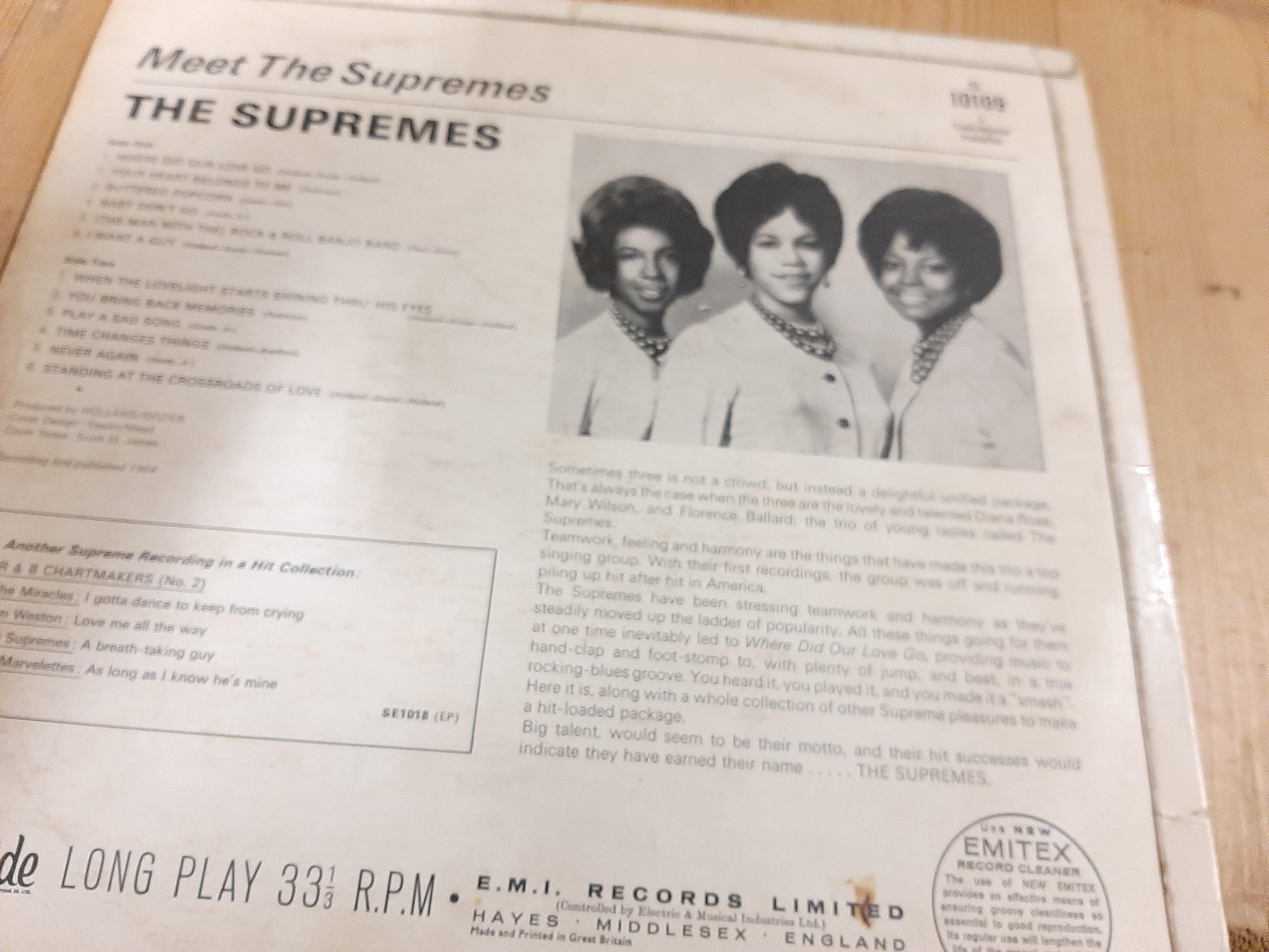3 Vinyl Records: "Meet the Supremes" 1964 (rare); SL 10169; Diana Ross and the Supremes "Greatest - Image 3 of 6