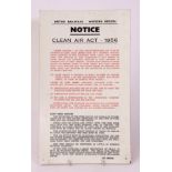 Railway Signage: BR Western Region notice ‘Clean Air Act -1956’ re avoidance of emitting dark