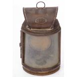 Small wall Railway Lamp embossed ‘GNR’ on top. Curved front. Fittings missing but all glass intact.