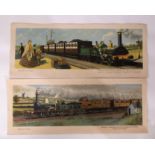 Original unframed railway carriage prints from the Hamilton Ellis ‘Travel In’ series. 26 x 63cm 1850