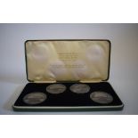 Set of 4 commemorative medalions, in green presentation case, struck for the 50th anniversary of the