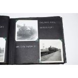 Grey photo album24 x 20cm containing approx 80 mostly 3 x 3” b/w railway-interest photos of 1960s BR