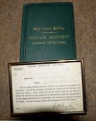 GER Telegraph Department Technical Instructions 1903, excellent condition, together with small