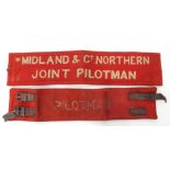 Rail Uniform: Felt armband ‘MIDLAND & GREAT NORTHERN JOINT PILOTMAN’. Grubby but good condition