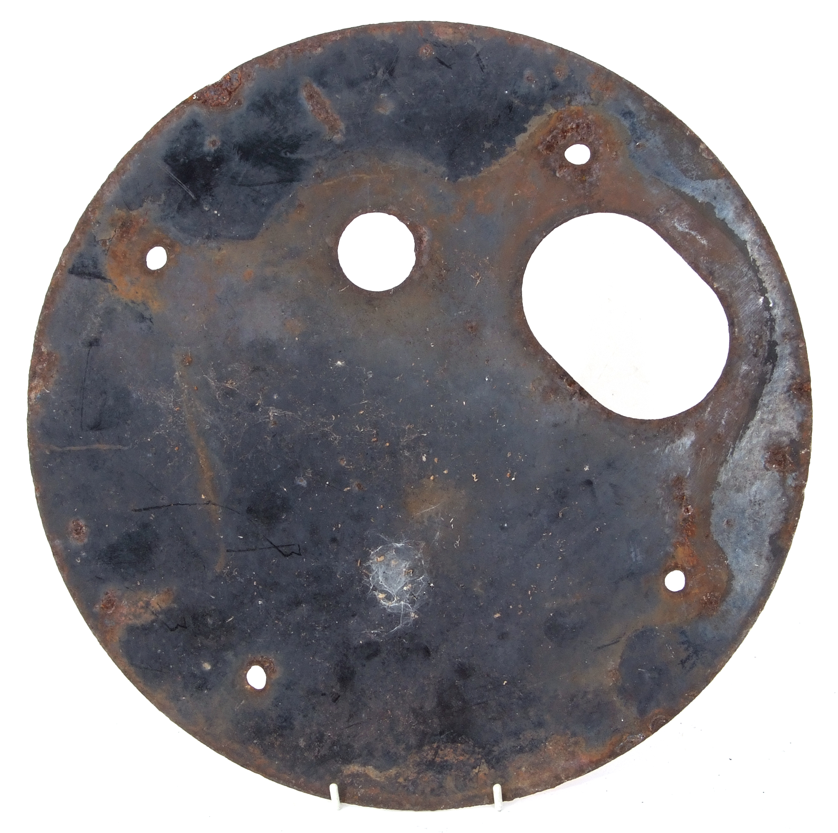 Railways Signalling Interest: Enamel ground signal disc plate only, 38cm dia, no spectacles. Ex - Image 2 of 2