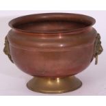Circular copper and brass bowl 22cm high x 30cm dia, stamped ‘GWR Bristol’