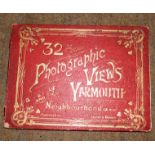 Undated late Victorian red album 23 x 18cm ’32 photographic views of Yarmouth and Neighbourhood’
