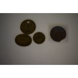 Collection of four LNER constituent railway Paychecks: 1 x GCR oval brass ‘Locomotive Dept’, 1 x GCR