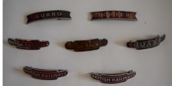 Collection of seven BR Midland Region railway cap Badges: 2 x fishtail Badges ‘PORTER’ and ‘GUARD’