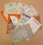 Approx 25 x handbills up to about 1960: BR, LMS, LNER and 4 x NERfrom 1910-11.