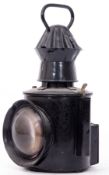 Large 2-aspect handlamp 44cm high. No railway markings. Bullseye lens. No fittings but all glass