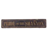 Railway Signage: Brass Nameplate 58 x 12cm ‘PRIDE OF THE SHANNON’.