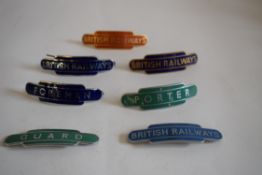 Collection of seven BR totem style railway cap Badges by J. Gaunt of London: 1 x North Eastern