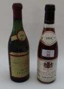 Half bottle of 1949 Gevrey Chambertin, t/w half bottle of 1994 Beaumes de Venise, Paul Jaboulet. (