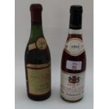 Half bottle of 1949 Gevrey Chambertin, t/w half bottle of 1994 Beaumes de Venise, Paul Jaboulet. (