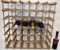 36 hole Wine Rack, containing various viz Gaudin White Vermouth, Mulled Wine, Don Pablo Sherry, De