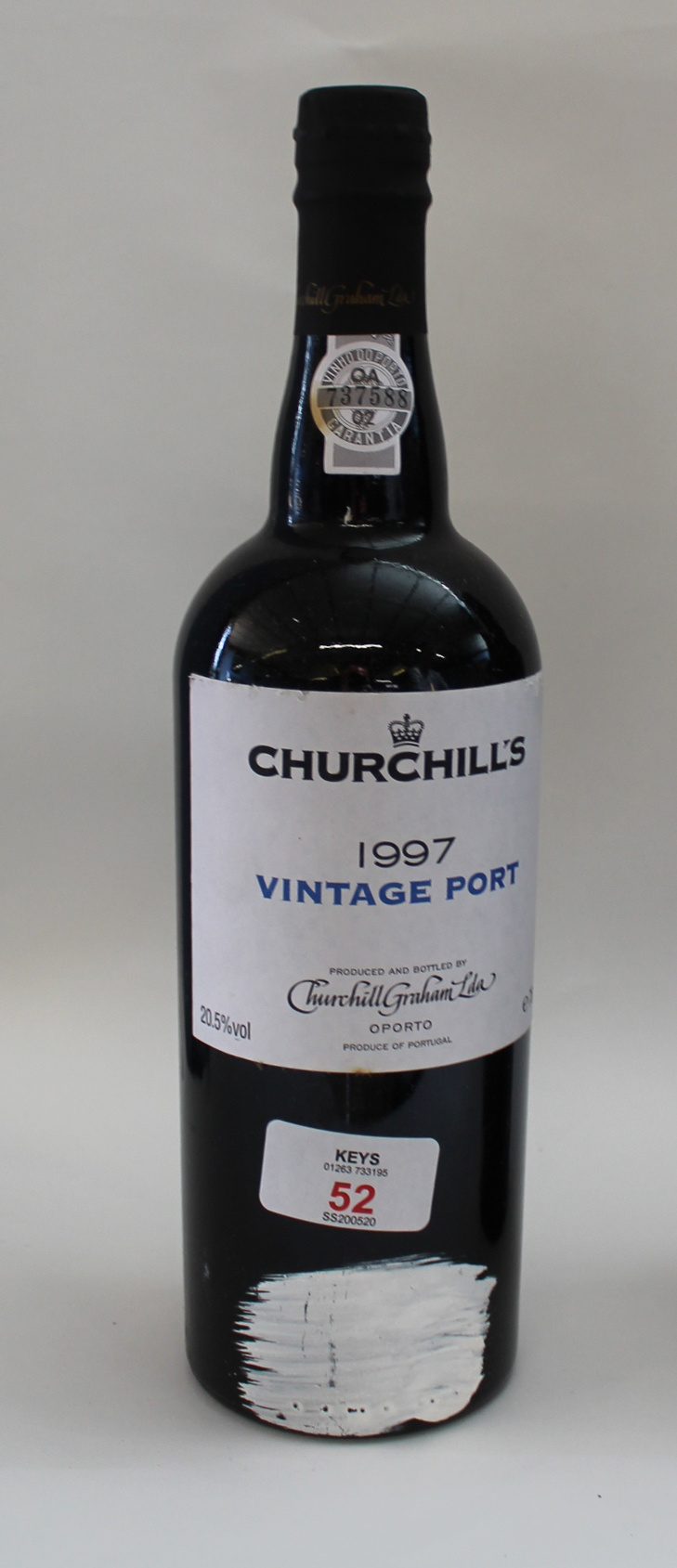 1997 Churchill Vintage Port, one bottle.