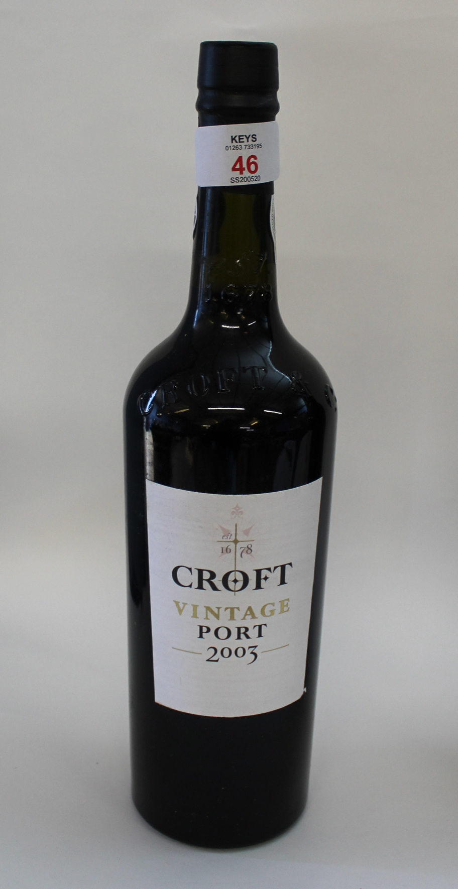 2003 Croft Vintage Port, one bottle.