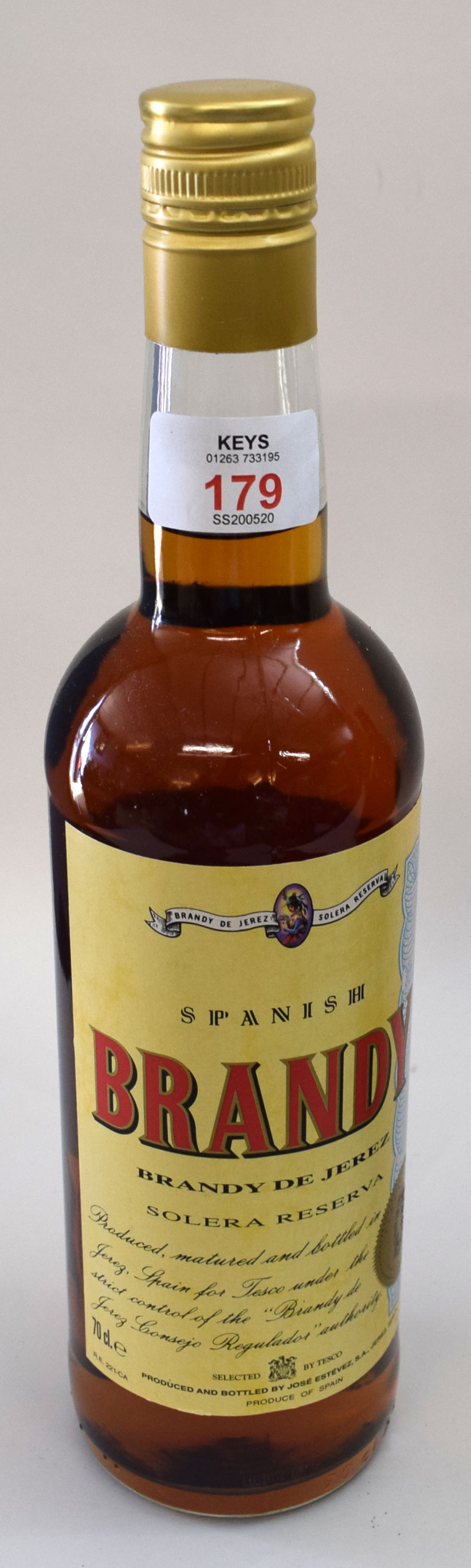 Spanish Solera Brandy, one bottle.