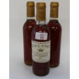 1983 Ch Rieussec, 1er Cru Classe, Sauternes (all from the same cellar bin), three half bottles.