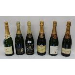 Mixed Case Champagnes & Sparking Wines, comprising 1 bt eacg of NV Lanson Champagne, NV Perrier