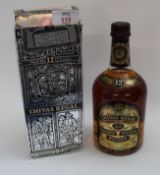 Chivas Regal 12YO Whisky (boxed) - 26 fl oz, 75° proof, one bottle.
