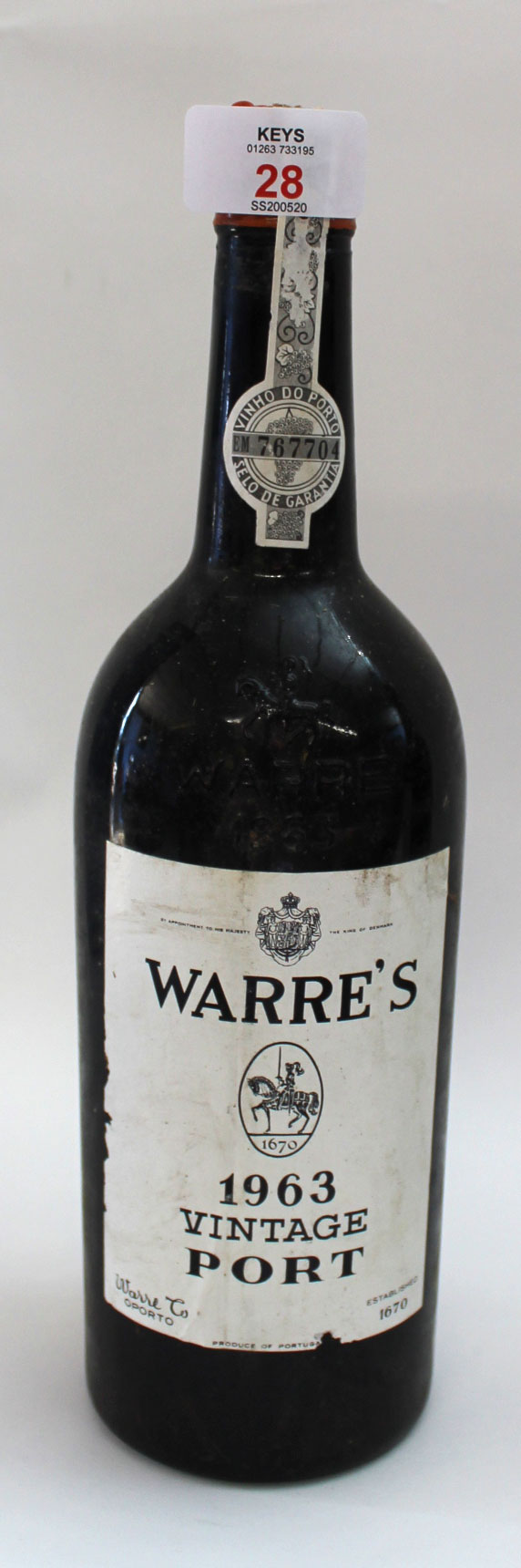 1963 Warre Vintage Port, one bottle.