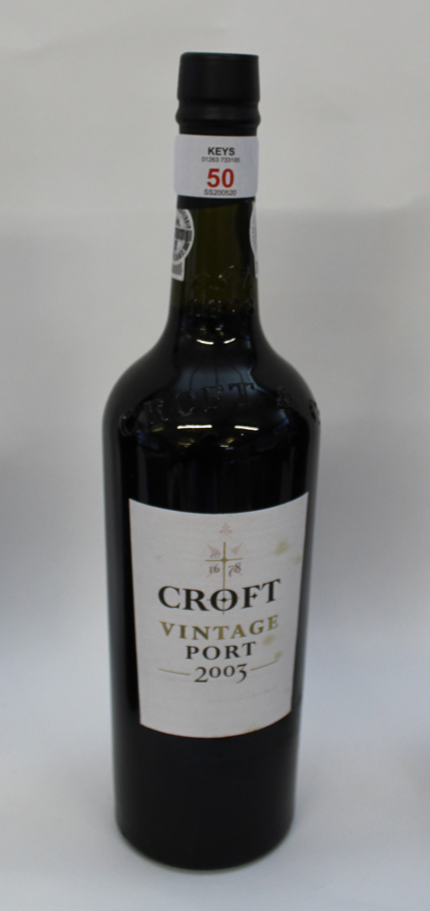 2003 Croft Vintage Port, one bottle.