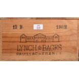 1982 Chateau Lynch Bages Wooden Case (empty)