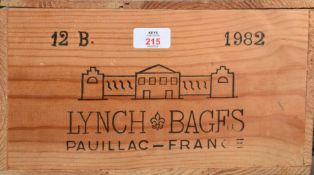 1982 Chateau Lynch Bages Wooden Case (empty)