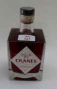 Cranes Cranberry & Blood Orange Liqueur, UK, one bottle.