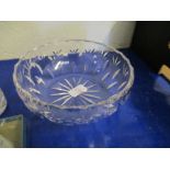 Boxed Dartington Regency Celery Vase, t/w cut glass 8" Fruit Bowl, and other cut glass items