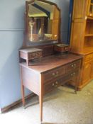 Edardian mirror-back mahogany Dressing Table, width 107cm