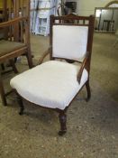 Edwardian mahogany upholstered Nursing Chair, 74cm