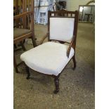 Edwardian mahogany upholstered Nursing Chair, 74cm