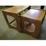 Small nested 1970s pair of teak Tables