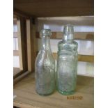 Collection of local-interest vintage Bottles, comprising: Stoneware Vase, bottle for Hunts Ginger,