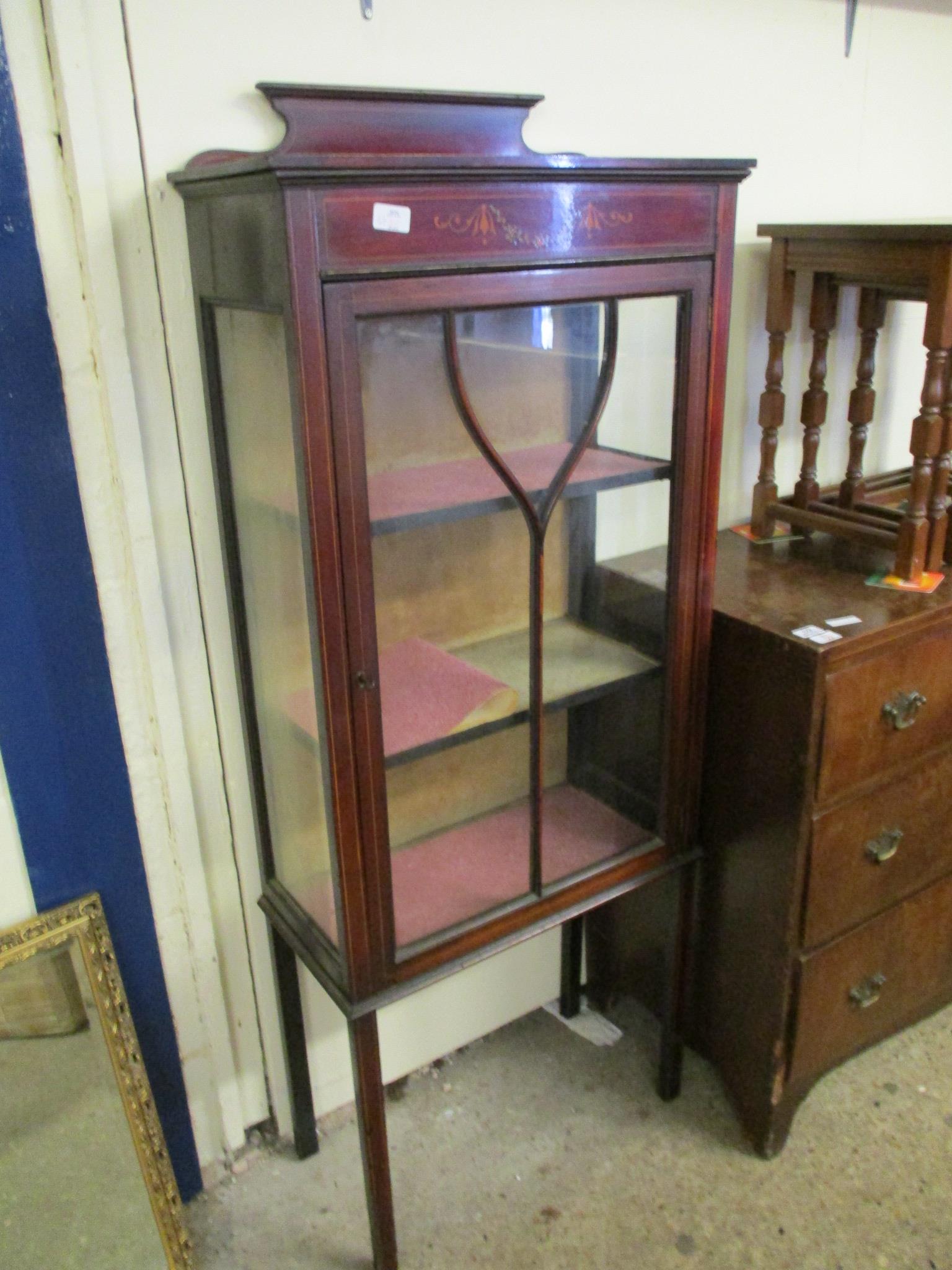 Edwardian mahogany glazed Display Cabinet, width 59cm