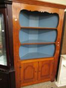 Large pine floor-standing Corner Cupboard, width across front 110cm