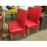 Set of four stylish modern leather-effect L-shaped Dining Chairs, 103cm