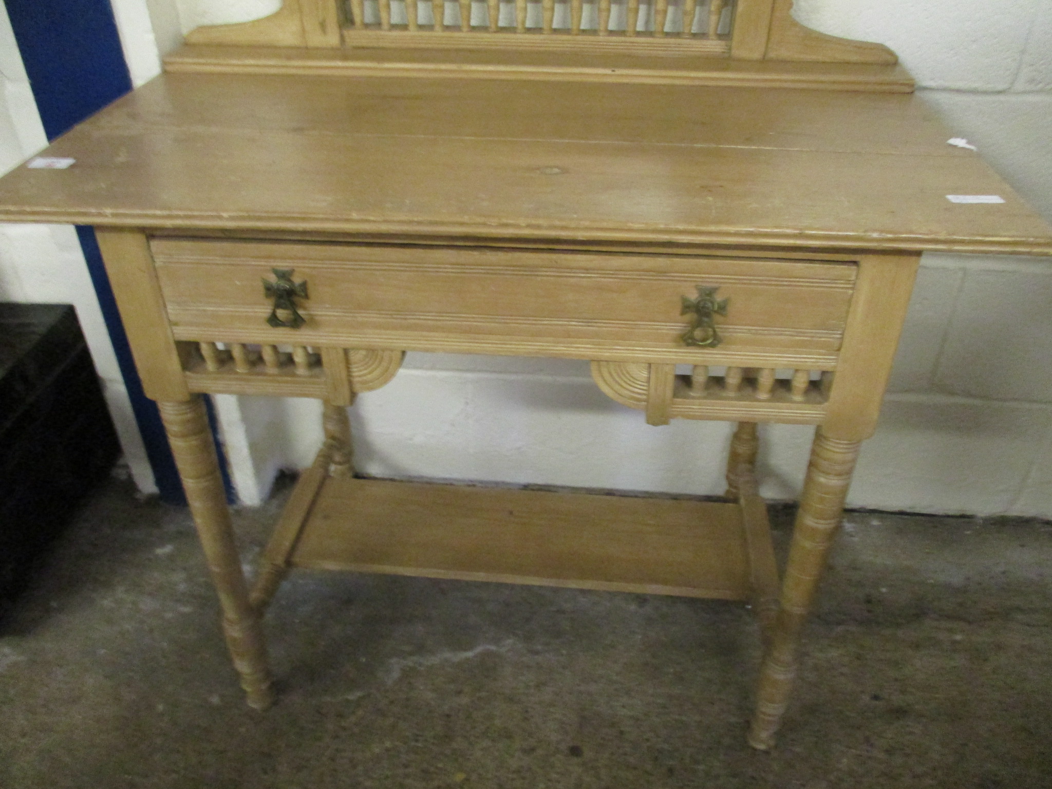 Colonial or Shaker style pine mirror-back Dressing Table, width 91cm - Image 4 of 5