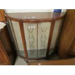 1950s/60s walnut demi-lune Display Cabinet, width 100cm