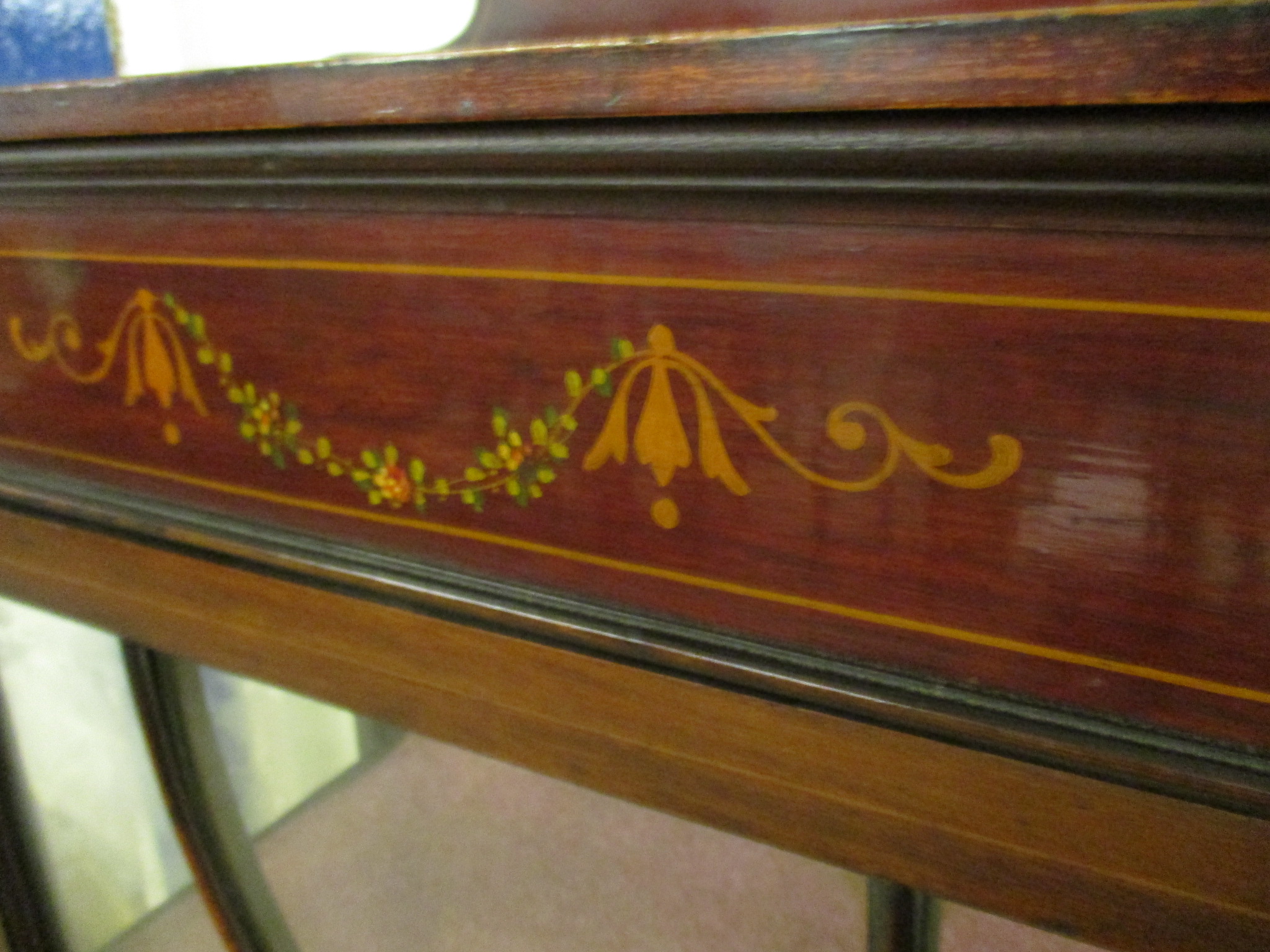 Edwardian mahogany glazed Display Cabinet, width 59cm - Image 2 of 5